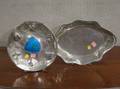 English Arts  Crafts Enameled Pewter Bowl and an Orivit Arts  Crafts Pewter Bowl