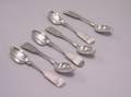 Set of Six Mannerback Coin Silver Teaspoons