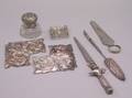 Group of Nine Sterling Silver and Silver Plated Desk Articles