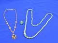 Chinese Jadeite Ring Jadite Graduated Bead Necklace and a Victorianstyle Gilt Necklace