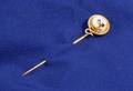 Antique 14kt Gold and ReversePainted Stickpin AJ Hedges  Co