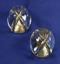 18kt Gold and Crystal Earclips Baccarat
