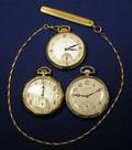 Three 14kt Gold Openface Pocket Watches Longines and Illinois
