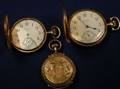 Three 14kt Gold Hunting Case Pocket Watches Waltham