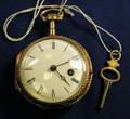 Antique 18kt Tricolor Gold Openface Pocket Watch Gregson Paris