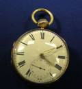 18kt Gold Openface Pocket Watch R Rostel Liverpool Gilt Fussee