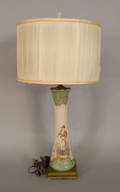 Painted porcelain table lamp