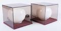 MidCentury Cube Globe Lamps Pair