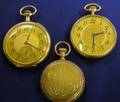 Three Gold Pocket Watches Waltham