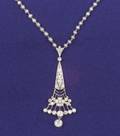 Edwardian Platinum Diamond and Seed Pearl Lavaliere