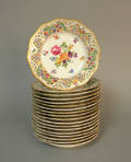 Eighteen Schumann reticulated porcelain plates