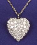 14kt White Gold and Diamond Heart Pendant