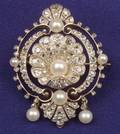 Antique Diamond and Pearl Pin