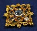 Moonstone and Precious Topaz Brooch