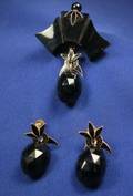 Victorian Onyx and Enamel Demiparure