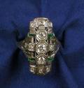 Art Deco Diamond and Emerald Ring