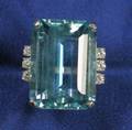 Platinum Aquamarine and Diamond Ring JE Caldwell  Co