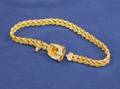 14kt Gold Rope Chain Bracelet with Diamond Buckle