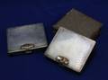 Pair of Tiffany Sterling 14kt Gold and Sapphire Cigarette Boxes