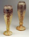 Pair of Charder Le Verre Francais Vases