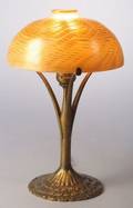 Tiffany Studios Gold Damascene and Bronze Dore Table Lamp
