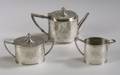 Arts and Crafts Hammered Threepiece Teaset