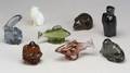 Eight Art Glass Figures