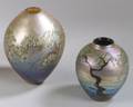 Two Art Glass Decorated Vases