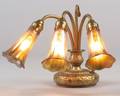 Tiffany Studios Bronze Dore ThreeLight Lily Lamp