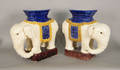 Pair of pottery elephant garden seats