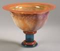 Large Art Glass Footed Bowl