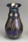 Lotton Blue Iridescent Art Glass Vase