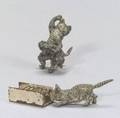 Two Painted Metal Miniature Figures of Cats