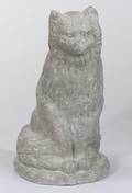 Lead Figure of a Seated Cat