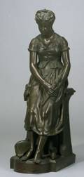 Jean Jules Frere French 18511906 Seated Maiden With Distaff