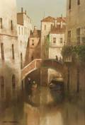 Thomas Andrew Nicholas American b 1934 The Quiet Canal Venice