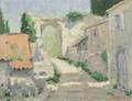 Malcolm Humphreys American b 1894 Roman Wall and Archway Along the Lot River Southern France