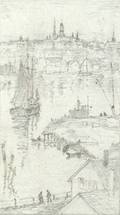 Oscar Anderson American 18731953 Lot of Thirteen Coastal and Boat Sketches