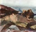 John Whorf American 19031959 Coastal Rocks