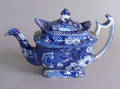 Blue staffordshire teapot