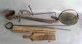 Group of iron and wood kitchen implements