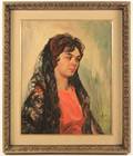 Adam Styka Portrait of Young Woman Signed
