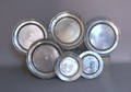 Six English pewter plates