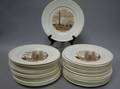 Set of Thirtyfive Wedgwood Old London Views Brown Transfer Ceramic Dinner Plates
