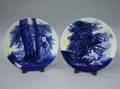 Pair of Cauldon Cobalt Tree Decorated Ceramic Plates