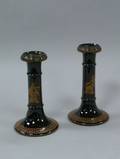 Pair of Classical Jackfield Candlesticks