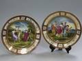 Pair of Austrian Handpainted Allegorical Cabinet Plates