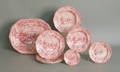 Eight piece red Peace on Earth Staffordshire