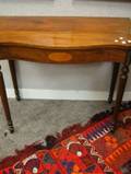 Federalstyle Mahogany Inlaid Serpentine Card Table
