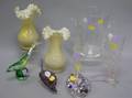 Eight Art Glass Decorations and Tableware